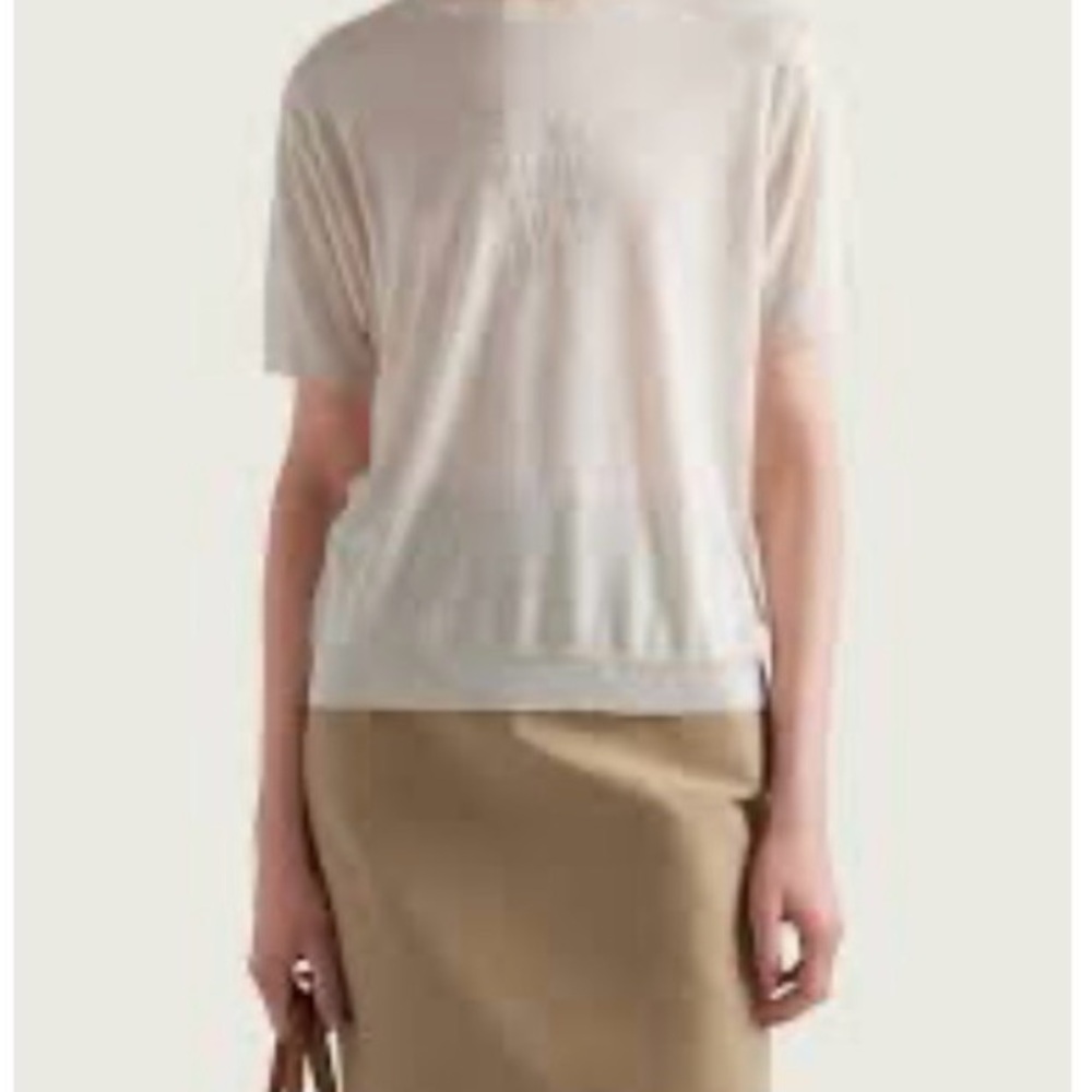 PRADA
Intarsia Logo Silk Linen Knit Shirt 40 4